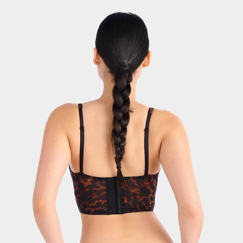 slide 3 of 4, Parade Women's Silky Mesh Corset - Animal L: Recycled Nylon, Spandex, Adjustable Straps, Leopard Print, 1 ct