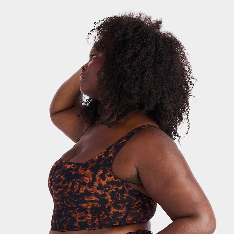 slide 2 of 4, Parade Women's Silky Mesh Corset - Animal XXL: Recycled Nylon, Spandex, Leopard Spot, Adjustable Strap, Bustiers, 1 ct