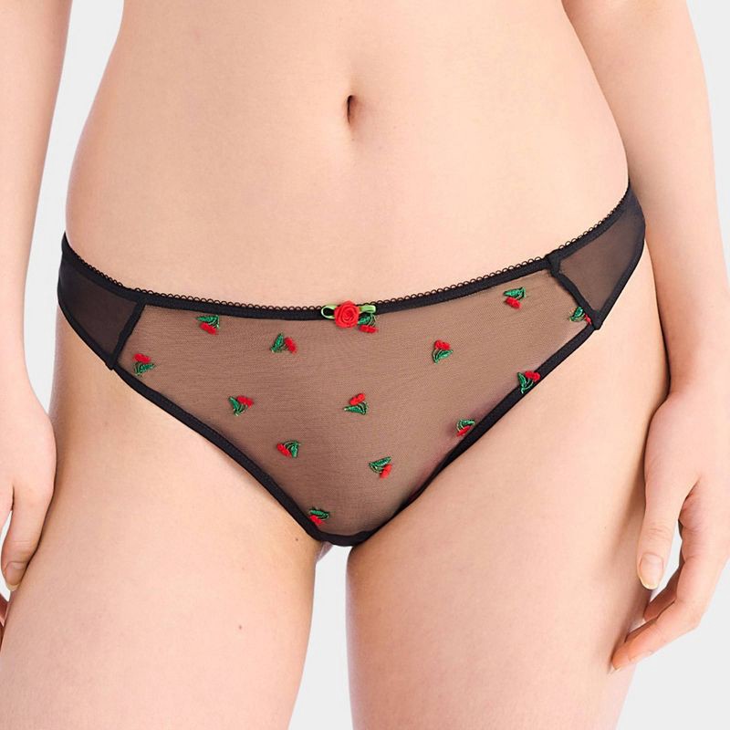 slide 2 of 7, Parade Women's 2pk Silky Mesh Fashion Thong - Sweet Cherry XXL: Recycled Nylon, Mid Rise, Cotton Gusset, 2 ct