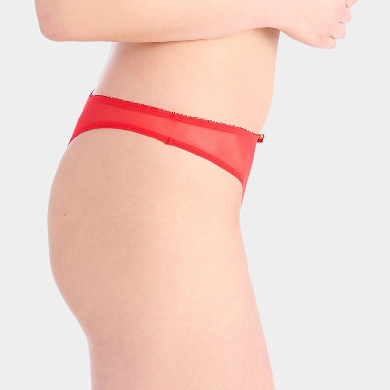 slide 5 of 7, Parade Women's 2pk Silky Mesh Fashion Thong - Sweet Cherry XXL: Recycled Nylon, Mid Rise, Cotton Gusset, 2 ct