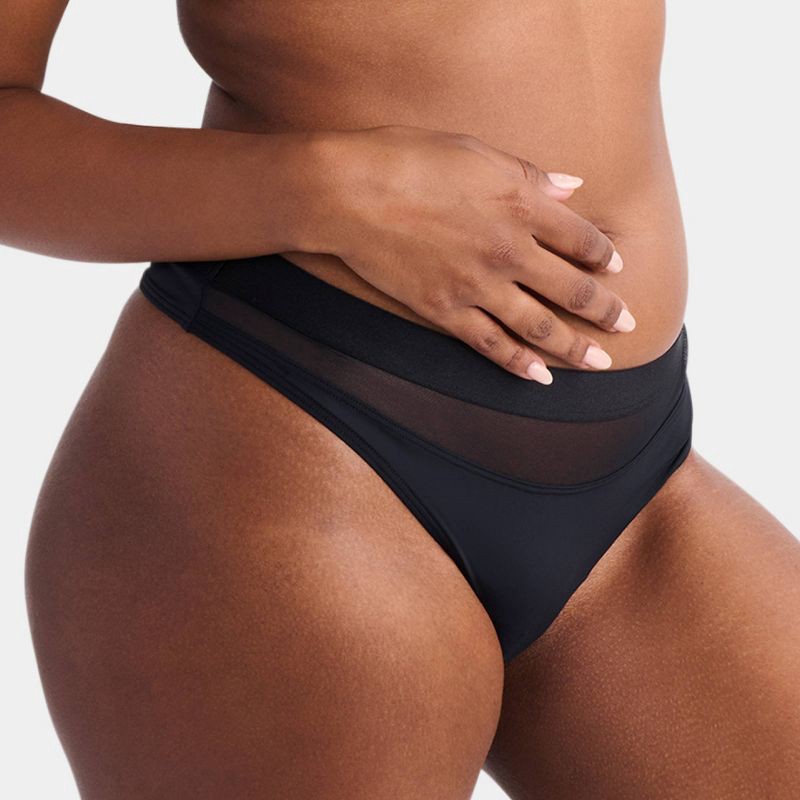 slide 6 of 7, Parade Women's 2pk Thong - Balloon/Eightball XS: Recycled Nylon, Spandex, Cotton Gusset, Mid Rise, Pull-On, 2 ct