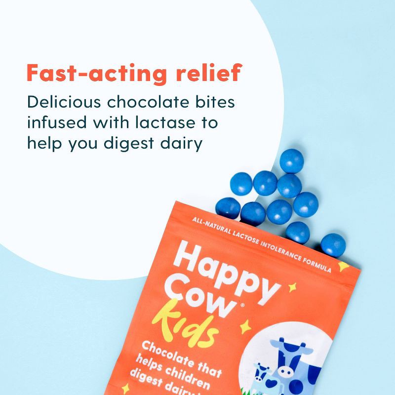 slide 4 of 9, Happy Cow Kids' Fast Acting Lactase Dietary Supplement Sugar Shell - Chocolate - 35ct, 35 ct