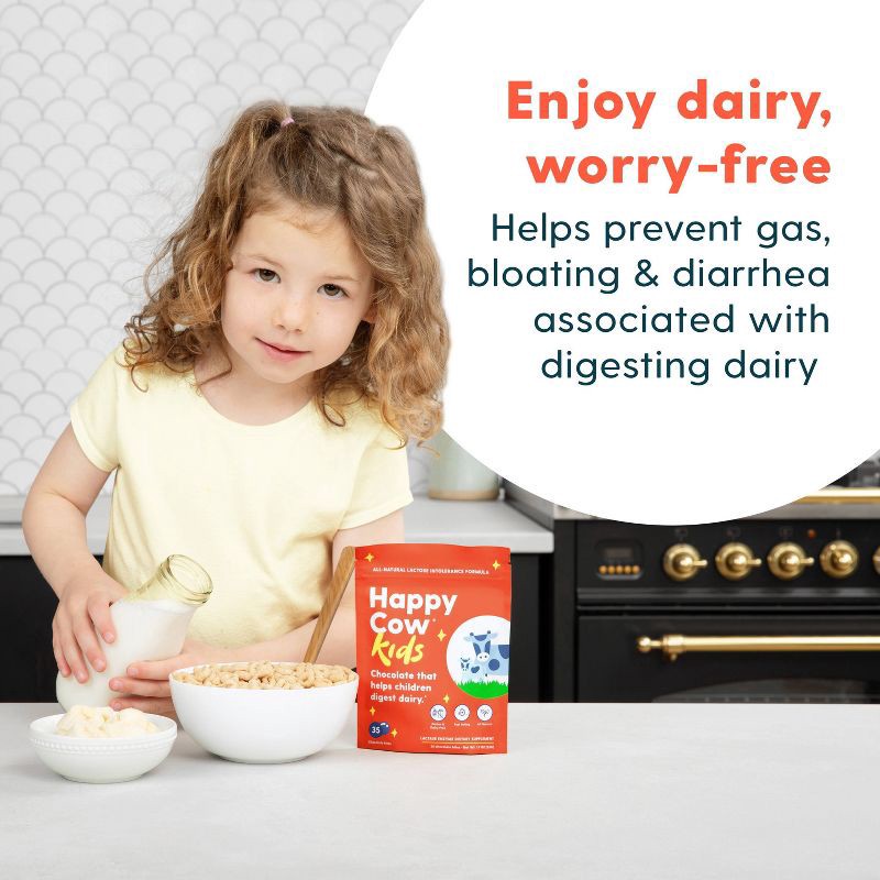 slide 5 of 9, Happy Cow Kids' Fast Acting Lactase Dietary Supplement Sugar Shell - Chocolate - 35ct, 35 ct