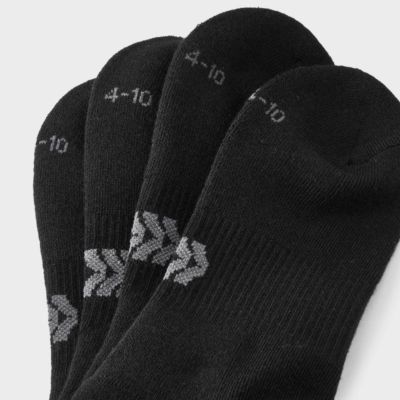 slide 3 of 3, Women's Cushioned Ruffle 3pk Ankle Socks - All In Motion™ Black 4-10: Arch Support, Knit Fabric, 3 ct