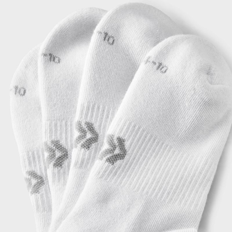 slide 3 of 3, Women's Cushioned Ruffle 3pk Ankle Socks - All In Motion™ White 4-10: Arch Support, Knit Midweight, 3 ct