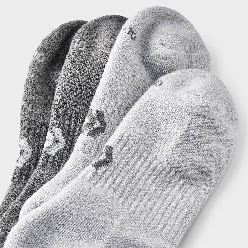 slide 4 of 4, Women's Cushioned Scrunch 2pk Athletic Crew Socks - All In Motion™ Gray 4-10: Recycled Polyester, Arch Support, Knit, 2 ct
