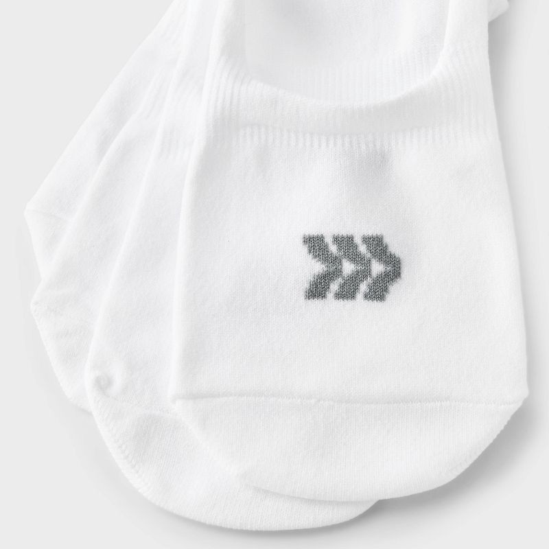 slide 3 of 3, Women's Lightweight 4pk Liner Socks - All In Motion™ White 4-10: Nylon-Spandex Blend, Tagless, Seamless Toe, Machine Washable, 4 ct