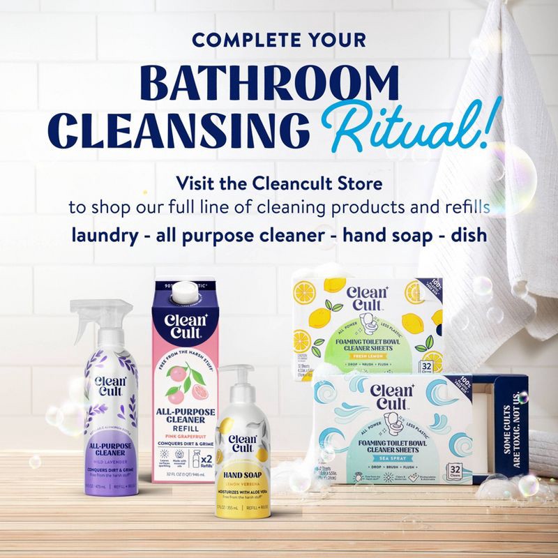 slide 8 of 9, Cleancult Toilet Bowl Cleaner Sheets - Sea Spray - 32ct, 32 ct