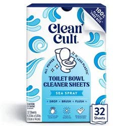 Cleancult Toilet Bowl Cleaner Sheets - Sea Spray - 32ct