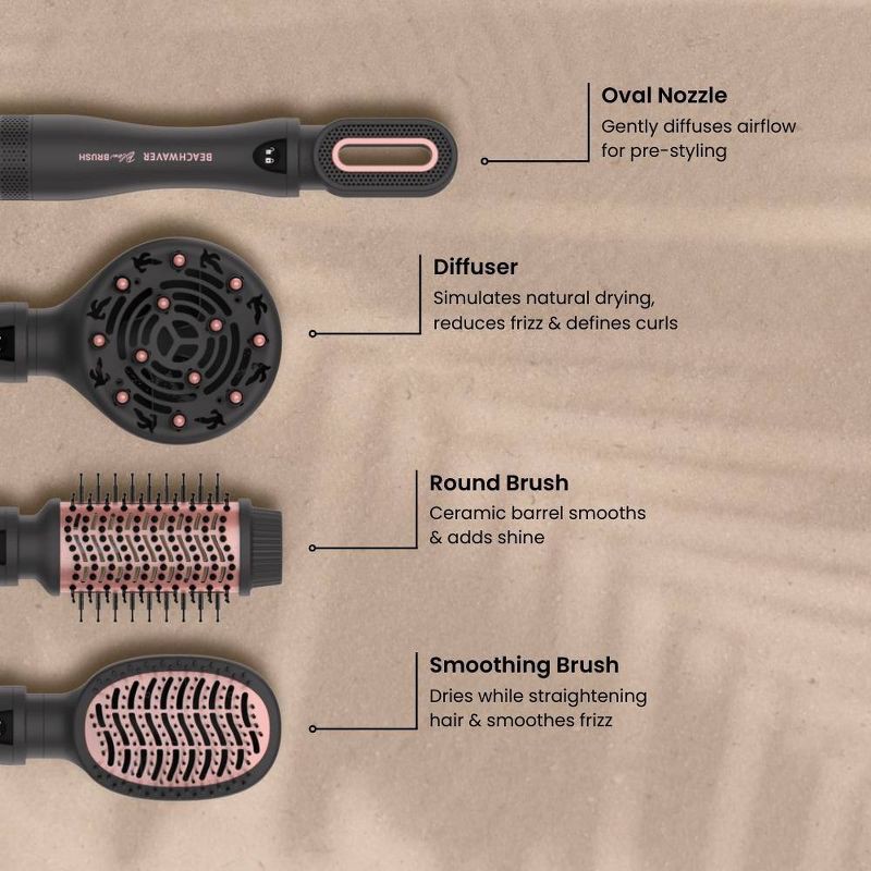 slide 8 of 8, BEACHWAVER Co. Blowout Brush - Midnight Rose, 1 ct