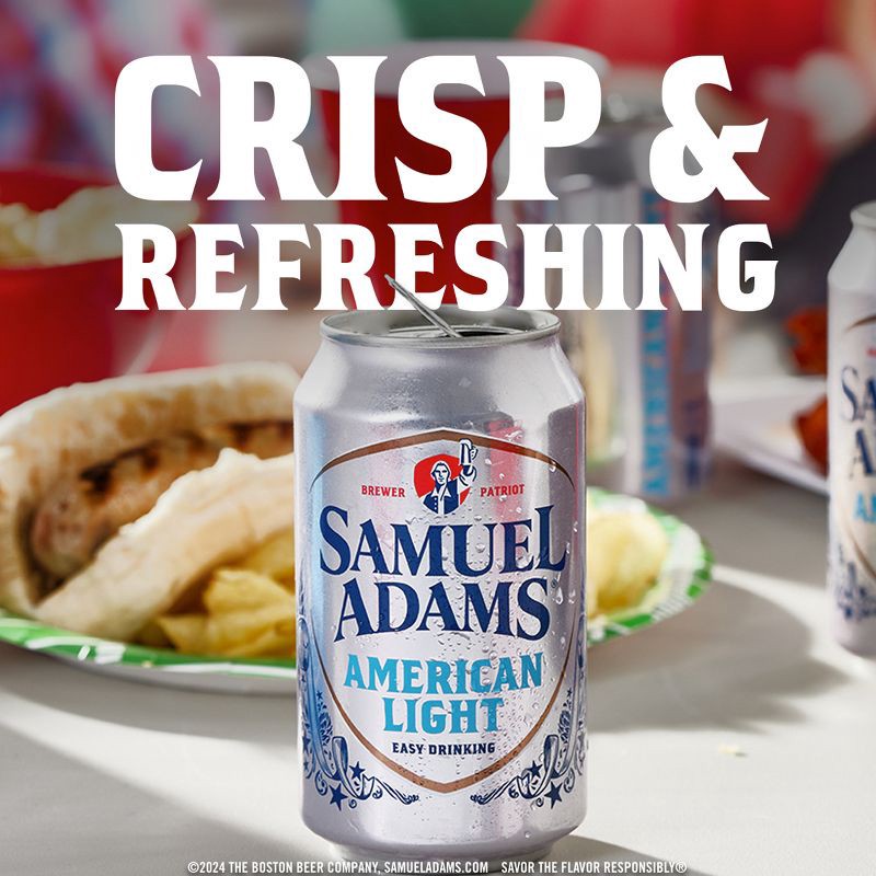 slide 3 of 7, Samuel Adams American Light Beer - 12pk/12 fl oz Cans, 12 ct; 12 fl oz