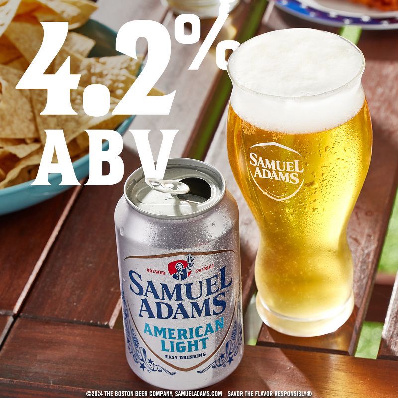 slide 4 of 7, Samuel Adams American Light Beer - 12pk/12 fl oz Cans, 12 ct; 12 fl oz