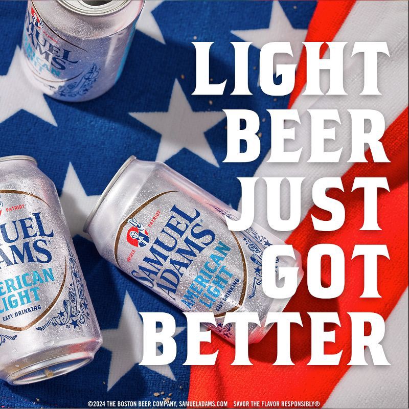 slide 5 of 7, Samuel Adams American Light Beer - 12pk/12 fl oz Cans, 12 ct; 12 fl oz