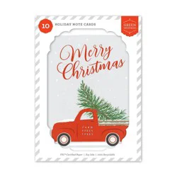 Green Inspired 10ct Holiday Boxed Cards Tree Truck