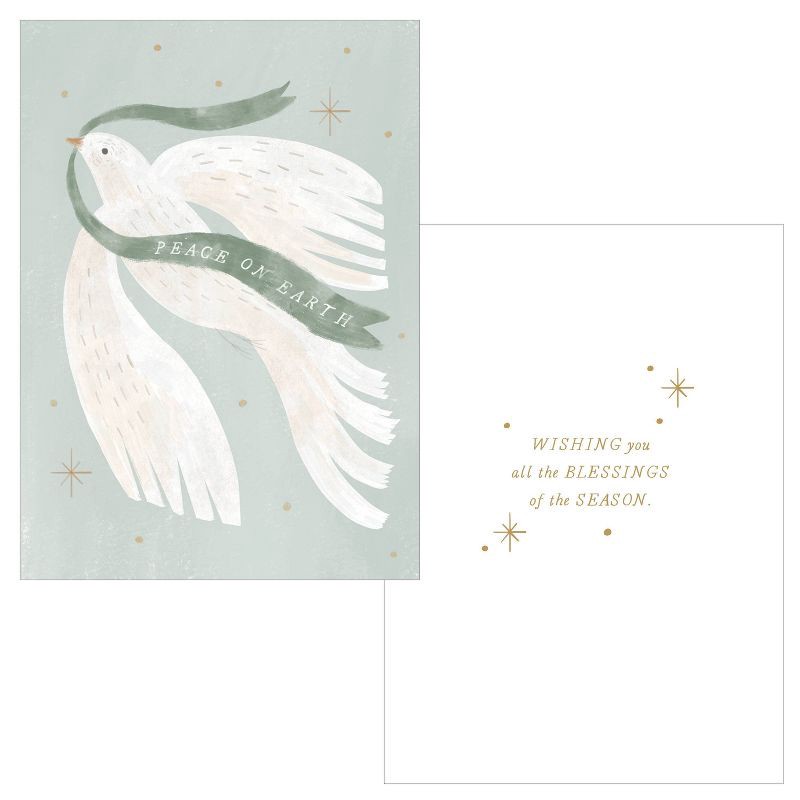 slide 2 of 3, Green Inspired 10ct Holiday Boxed Cards Peaceful Dove, 10 ct