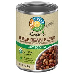 Full Circle Market Organic Low Sodium Three Bean Blend 15.5 oz