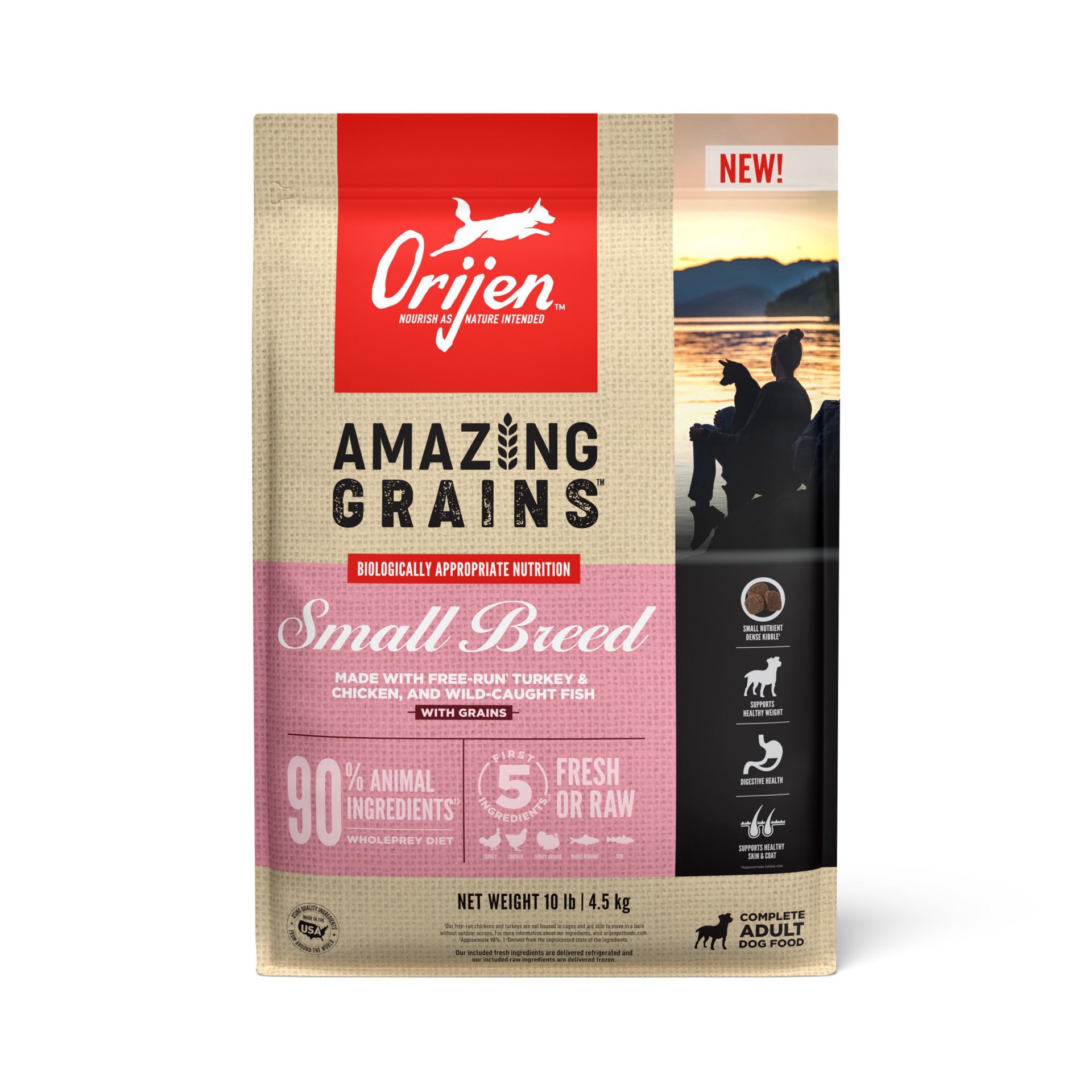 slide 1 of 1, ORIJEN Amazing Grains Small Breed 10LB, 10 lb