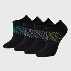 Hanes Women's Absolute Active 4pk Super No Show Socks - Black 5-9: Knit Midweight, Solid Pattern