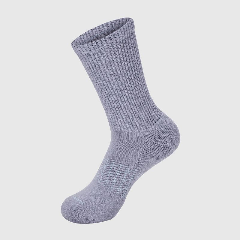 slide 4 of 7, Hanes Women's Absolute Wellness 3pk Non-Binding Crew Socks - Green 5-9: Cotton Blend, Cushioned Sole, Arch Support, Seamless Toe, 3 ct