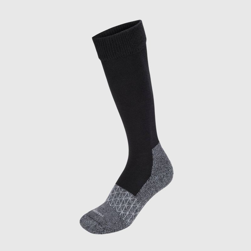 slide 3 of 7, Hanes Women's Absolute Wellness 2pk Over-the-Calf Socks, Mild Graduated Compression - Gray/Black 5-9: Cotton Blend, Cushioned Sole, Seamless Toe, 2 ct