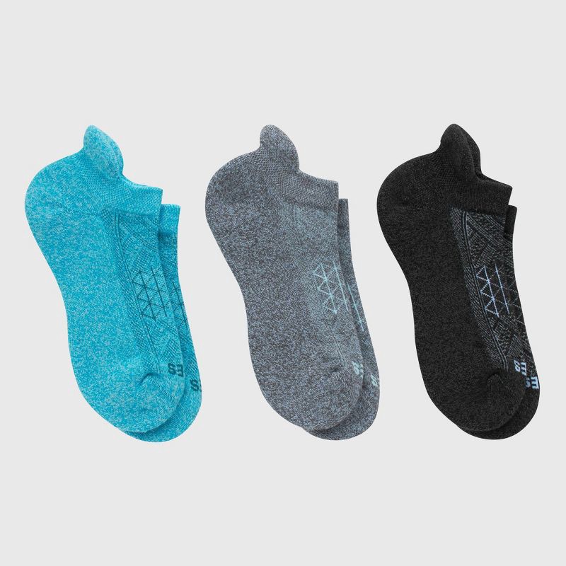 slide 2 of 5, Hanes Women's Absolute Run 3pk No Show Tab Socks - Blue 5-9: Arch Support, Cushioned Sole, Seamless Toe, 3 ct