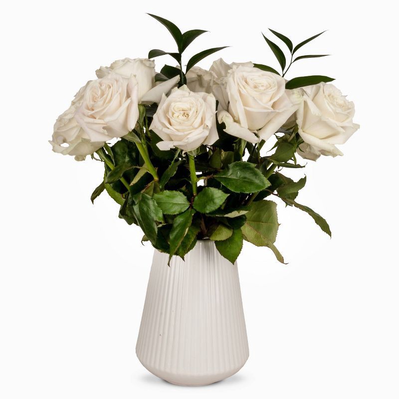 slide 2 of 3, Mother's Day Fresh Cut Dozen White Roses - Good Little Garden™, 1 ct
