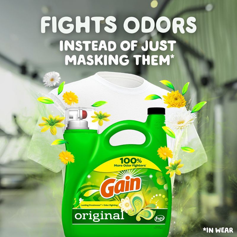 slide 2 of 13, Gain Original HE Concentrated Liquid Laundry Detergent 100 Loads - 144 fl oz, 144 fl oz