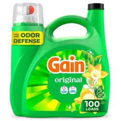 Gain Original HE Concentrated Liquid Laundry Detergent 100 Loads - 132 fl oz: Spill-Resistant Lid, Paraben-Free, Bleach-Free, Odor Control