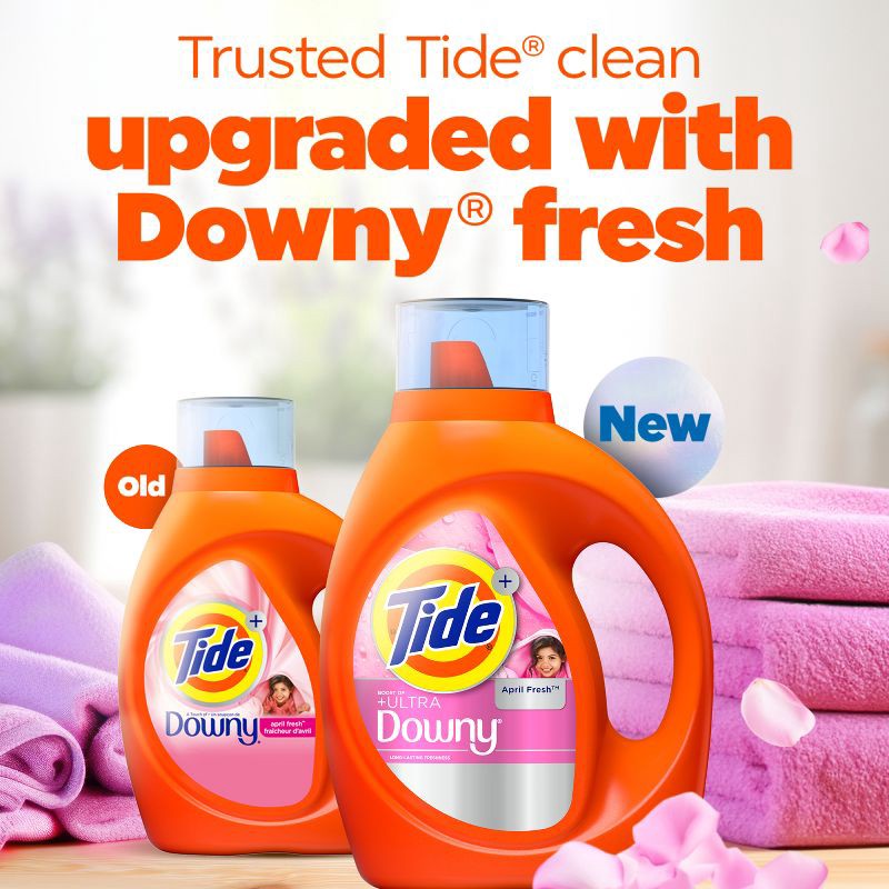 slide 7 of 13, Tide Liquid HE Laundry Detergent - Downy April Fresh - 132oz, 132 oz