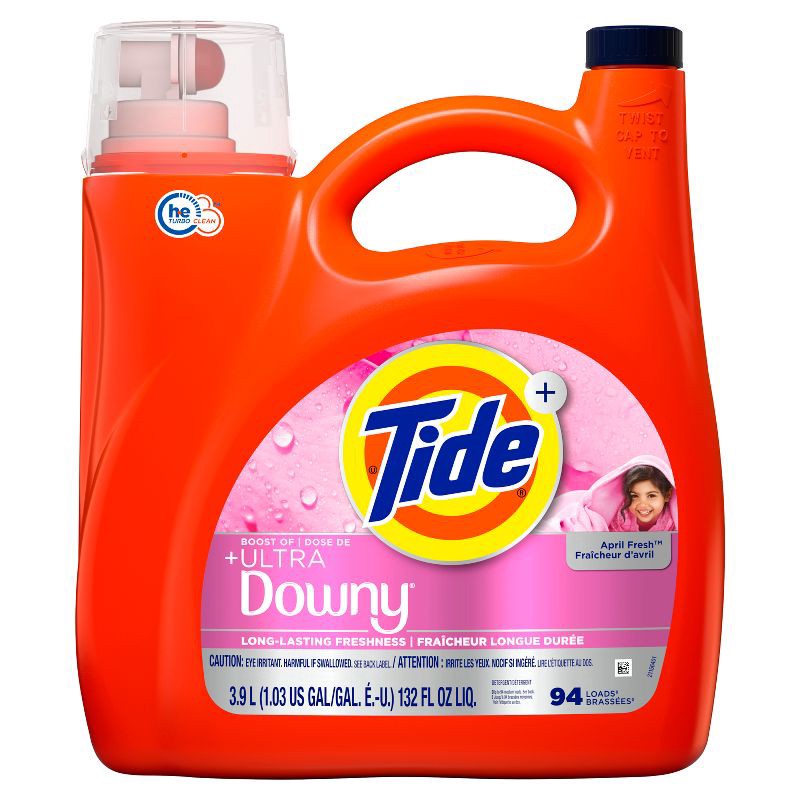 slide 6 of 13, Tide Liquid HE Laundry Detergent - Downy April Fresh - 132oz, 132 oz