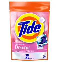 Tide + Downy April Fresh HE Deep Cleaning Concentrated Laundry Detergent Pods 18 Pacs - 25oz