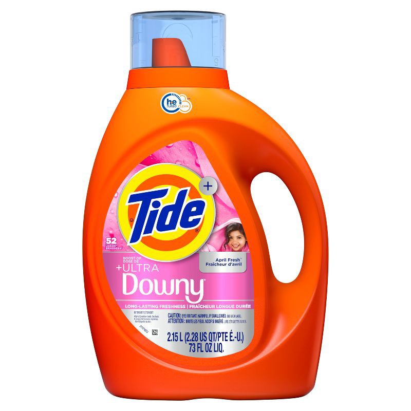 slide 12 of 13, Tide + Downy April Fresh HE Deep Cleaning Concentrated Liquid Laundry Detergent 52 Loads - 73 fl oz, 73 fl oz