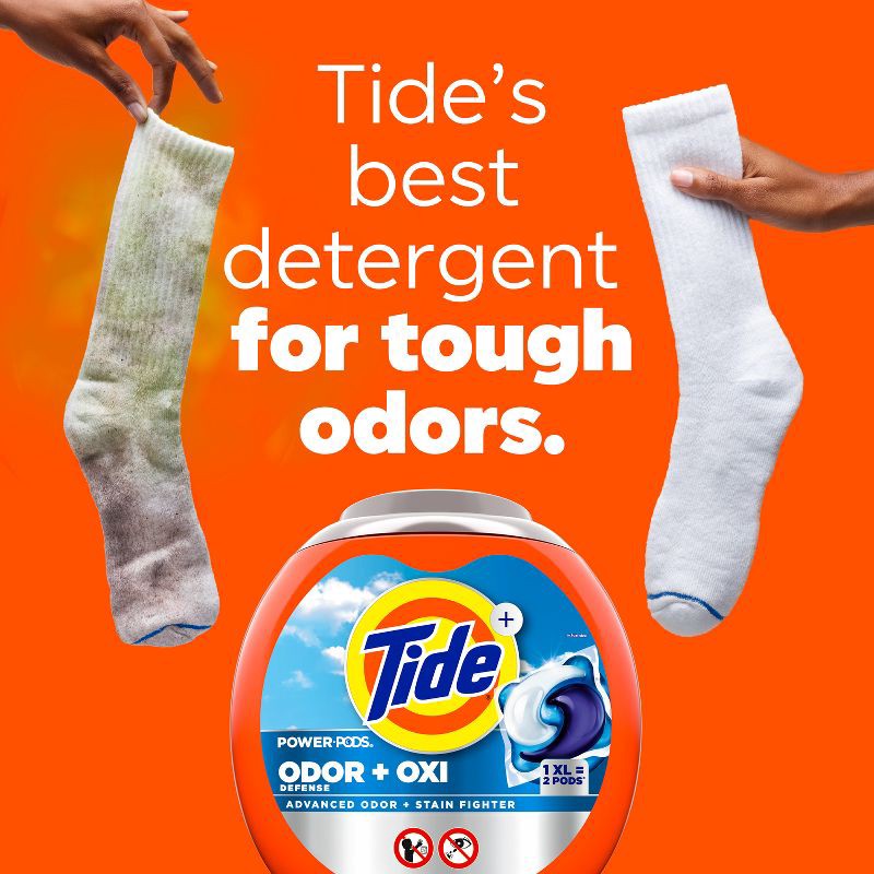 slide 3 of 10, Tide Power Pods Odor + Oxi HE Deep Cleaning Concentrated Laundry Detergent Pods 63 Pacs - 93oz, 93 oz