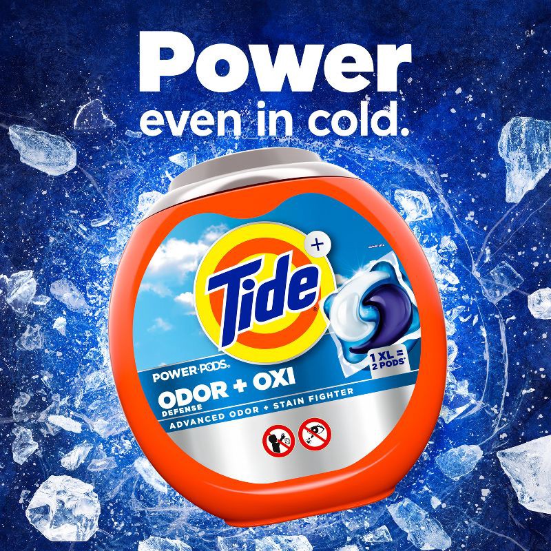 slide 5 of 10, Tide Power Pods Odor + Oxi HE Deep Cleaning Concentrated Laundry Detergent Pods 63 Pacs - 93oz, 93 oz