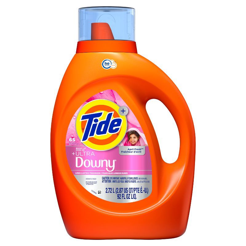 slide 12 of 13, Tide + Downy April Fresh HE Deep Cleaning Concentrated Liquid Laundry Detergent 65 Loads - 92 fl oz, 92 fl oz
