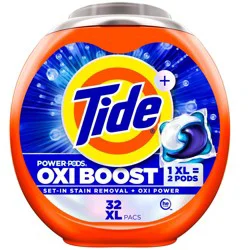 Tide Oxi Boost Power HE Deep Cleaning Concentrated Laundry Detergent Pods 32 Pacs - 47oz