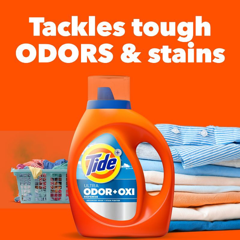 slide 3 of 13, Tide Ultra Odor Defense + Oxi HE Deep Cleaning Concentrated Liquid Laundry Detergent 52 Loads - 73 fl oz, 73 fl oz