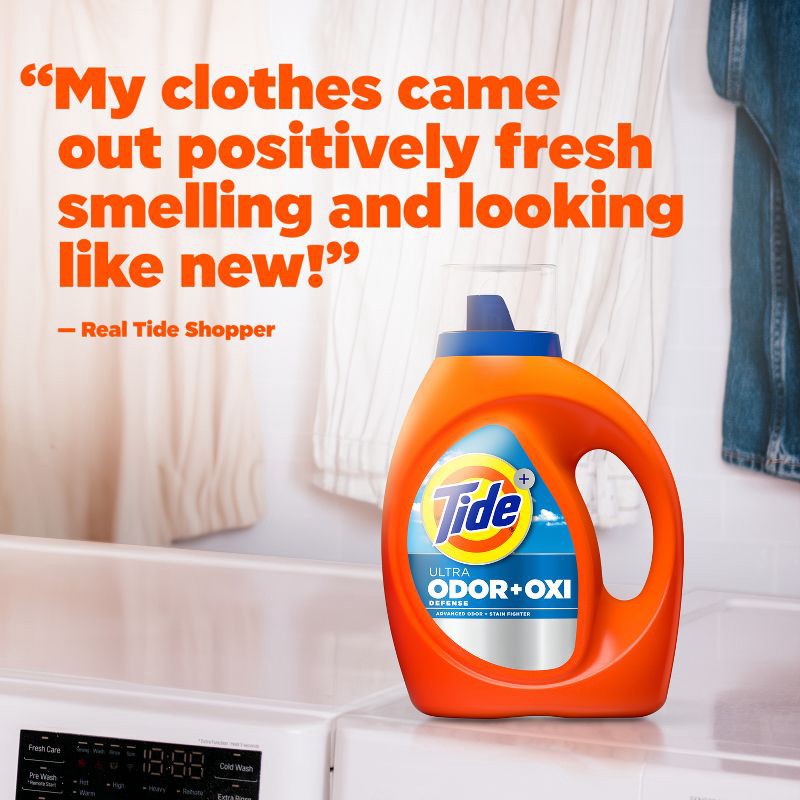 slide 9 of 13, Tide Ultra Odor Defense + Oxi HE Deep Cleaning Concentrated Liquid Laundry Detergent 52 Loads - 73 fl oz, 73 fl oz