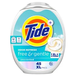 Tide Odor Refresh Free & Gentle HE Deep Cleaning Concentrated Laundry Detergent Pods 45 Pacs - 66oz