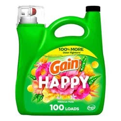 Gain Happy Hibiscus Hula HE Liquid Laundry Detergent: 144 fl oz, 100 Loads, Concentrated, Odor Control Formula