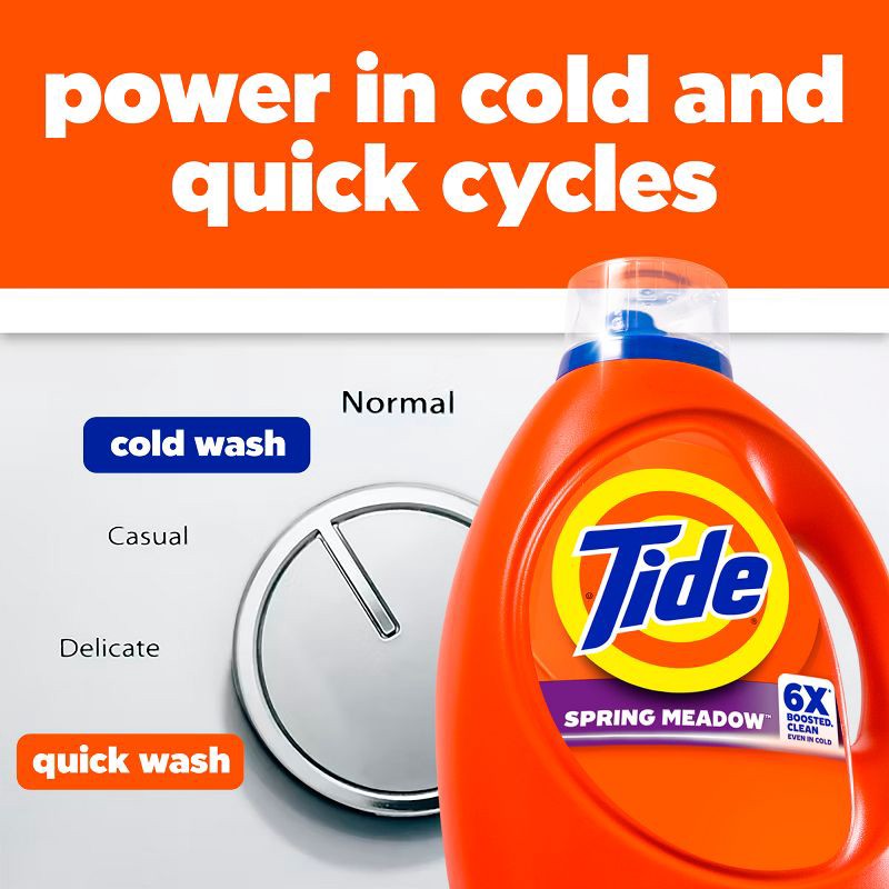 slide 9 of 15, Tide Spring Meadow HE Deep Cleaning Concentrated Liquid Laundry Detergent 64 Loads - 80 fl oz, 80 fl oz