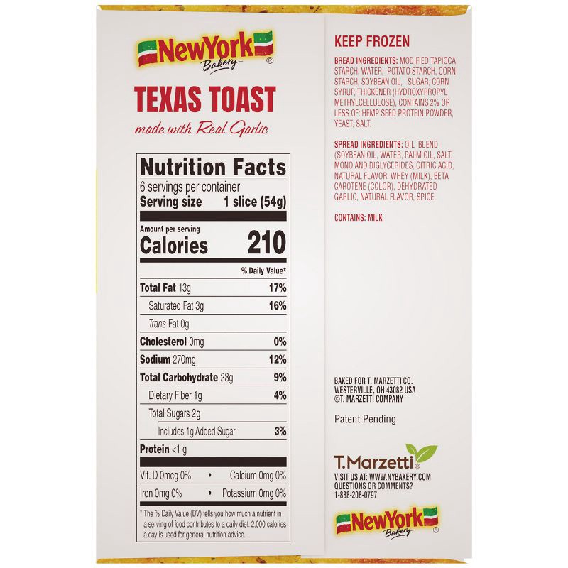 slide 7 of 8, New York Bakery Gluten Free Frozen Garlic Texas Toast - 11.5oz/6ct, 6 ct; 11.5 oz