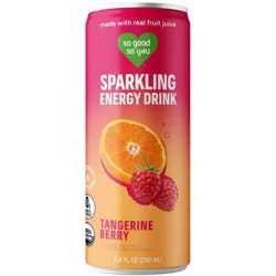So Good So You Organic Tangerine Berry Sparkling Energy Drink - 8.4 fl oz