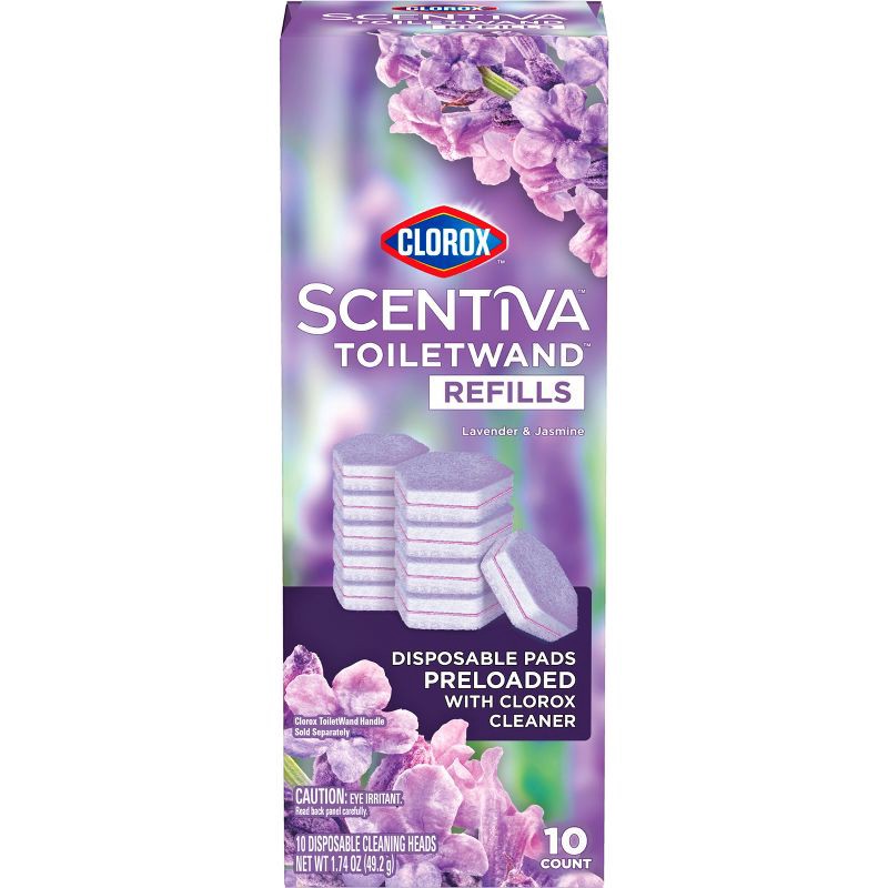 slide 2 of 16, Clorox Scentiva Lavender & Jasmine ToiletWand Pad Cleaner Refills - 10ct, 10 ct