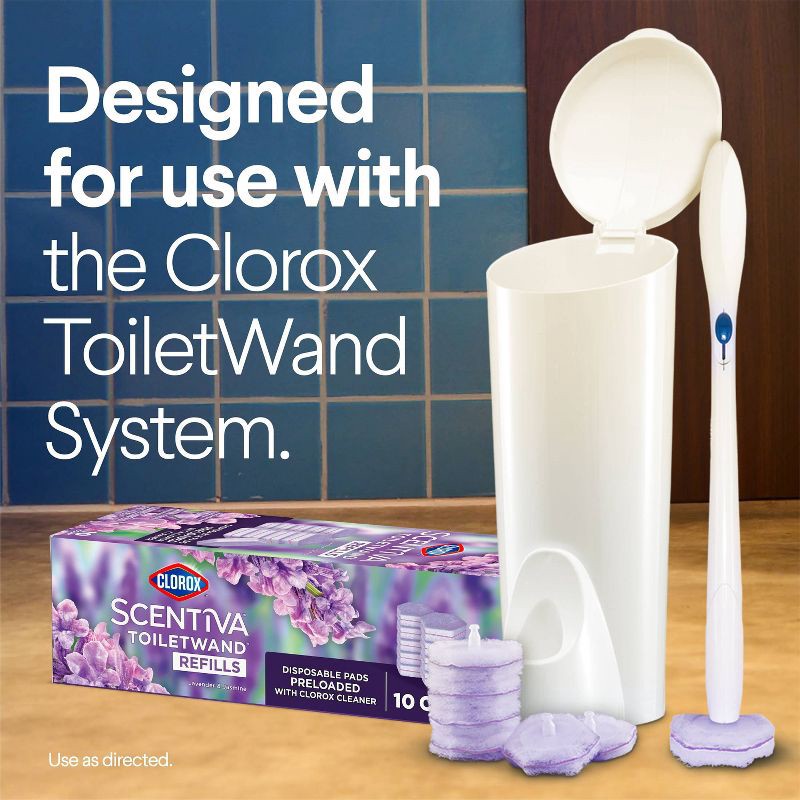 slide 8 of 16, Clorox Scentiva Lavender & Jasmine ToiletWand Pad Cleaner Refills - 10ct, 10 ct