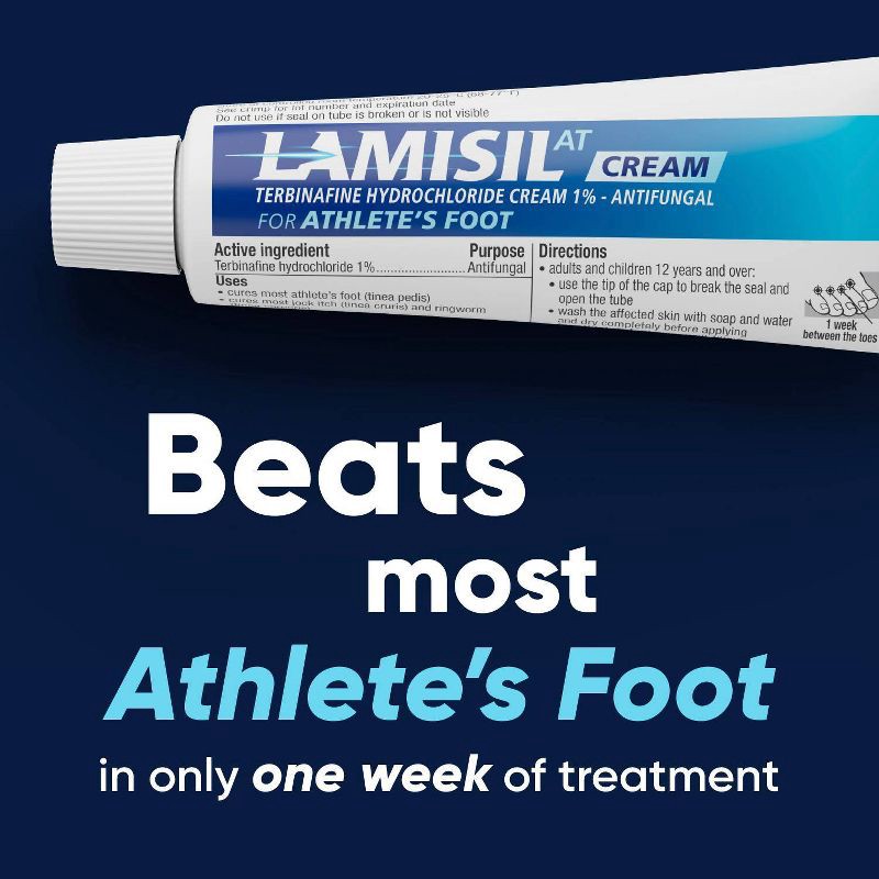 slide 4 of 7, Lamisil AT Terbinafine Hydrochloride 1% Athlete's Foot Antifungal Cream - 1oz, 1 oz