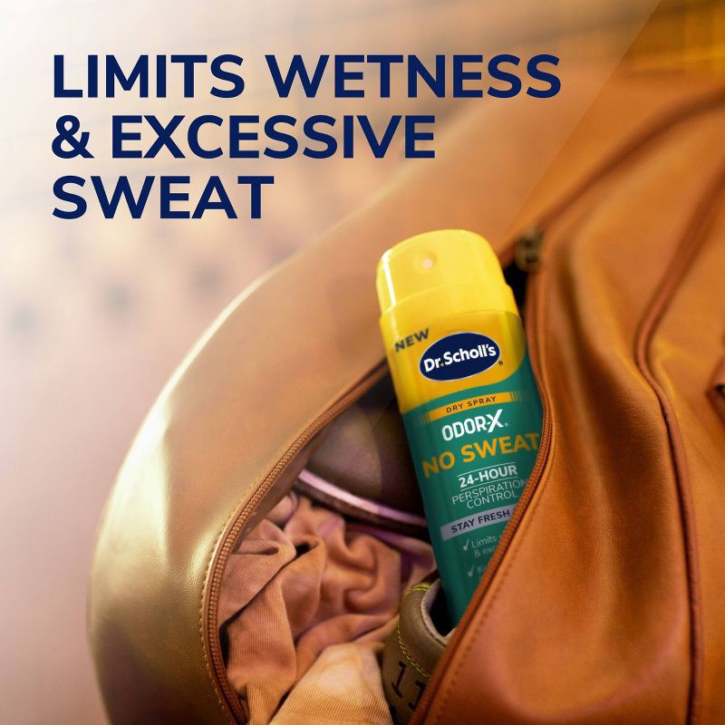 slide 5 of 8, Dr. Scholl's Odor X No Sweat Dry Foot Spray - 3.8oz, 3.8 oz