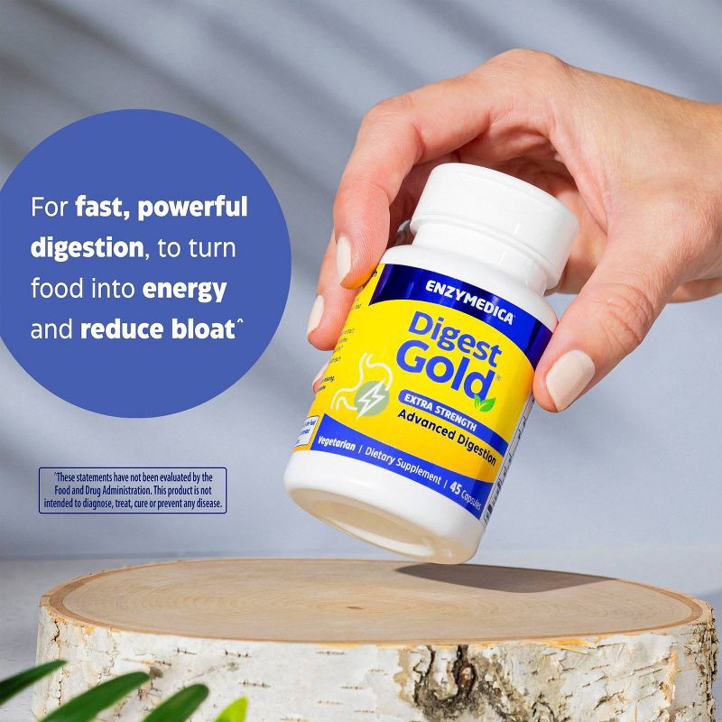 slide 3 of 10, Enzymedica Digest Gold Enzymes and Probiotics Advanced Digestion Extra Strength Digestive and Gut Support Supplement Capsules - 45ct, 45 ct