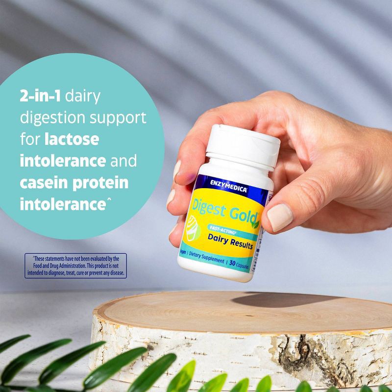 slide 3 of 9, Enzymedica Digest Gold Fast-Acting Vegan Dairy Results for Full Dairy and Lactose Relief Capsules - 30ct, 30 ct