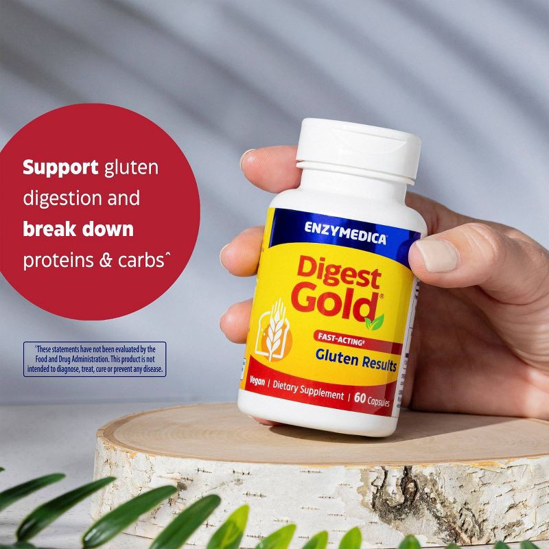 slide 3 of 10, Enzymedica Digest Gold Fast-Acting Vegan Gluten Results for Gluten Intolerance Capsules - 60ct, 60 ct